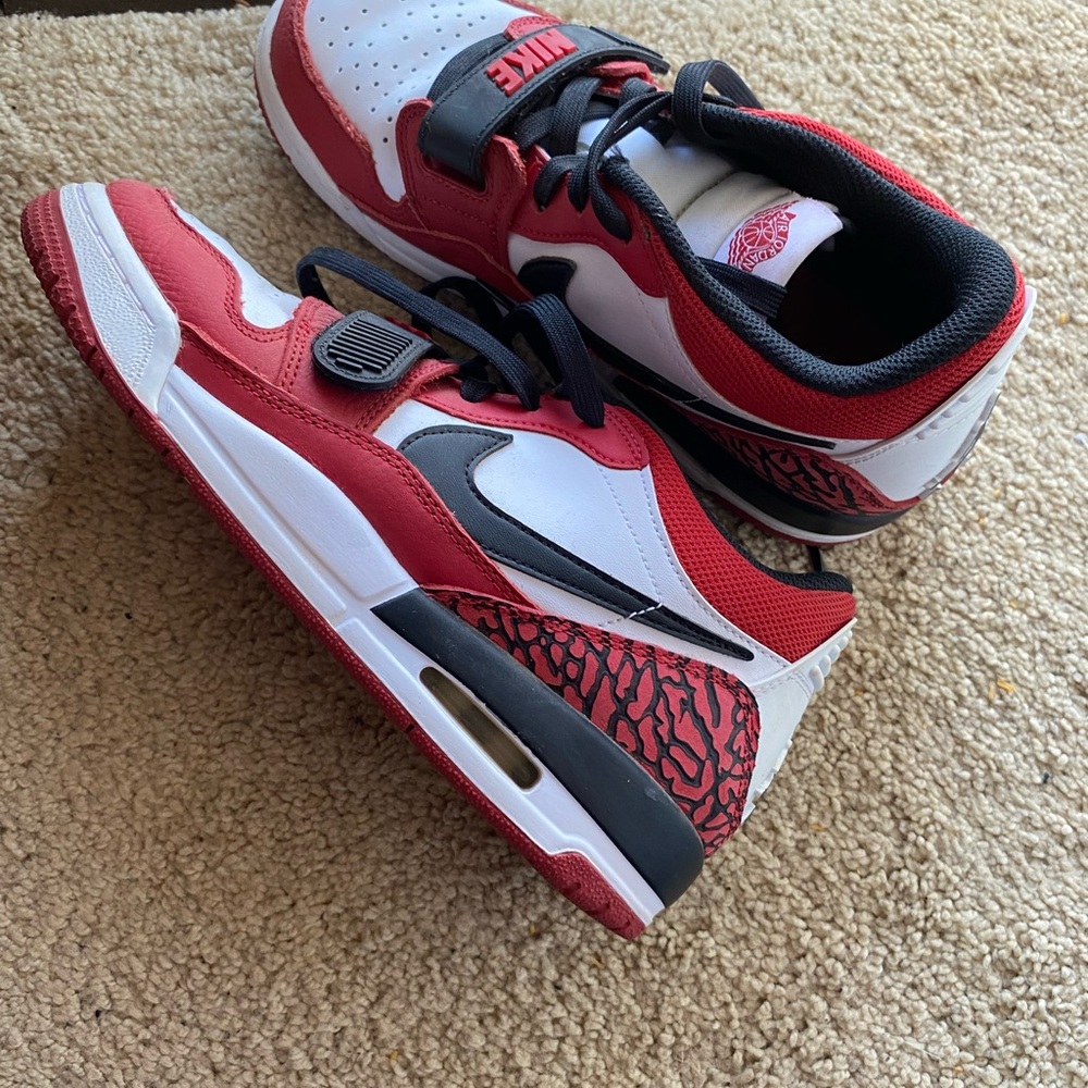 Nike Red and White Sneakers with Air Cushioning